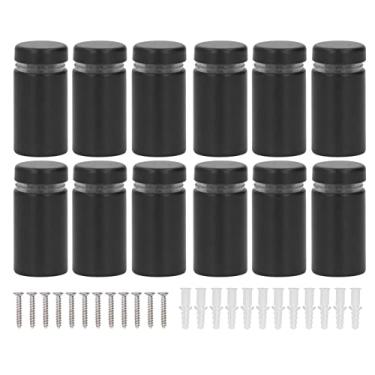 Imagem de 12 pces parafuso impasse, fixações de sinal de vidro parafuso impasse de aço inoxidável, kit conjunto de fixador de publicidade de montagem na parede 16x30mm