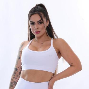 Imagem de Top Alta Sustentação Academia Fitness Treino Branco - ElementFit, G 44