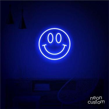 Imagem de luminaria letreiro Neon Led Smile 80x80 luminoso decoração p/ selfie -