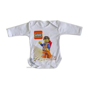 Imagem de body nenê criança roupa bebê manga longa Lego Emmet Brickowski - Empór