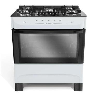 Imagem de Fogão à Gás 5 Bocas Grades de Aço Esmaltado Mueller Branco