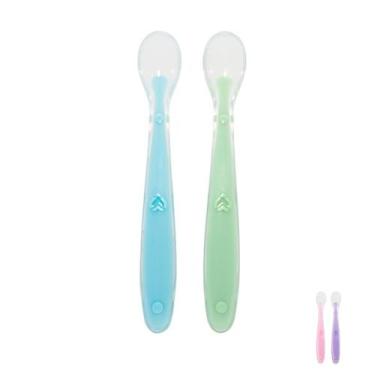 Imagem de Kit Colher de Silicone Infantil 2 Unidades Introdução Alimentar Buba, 