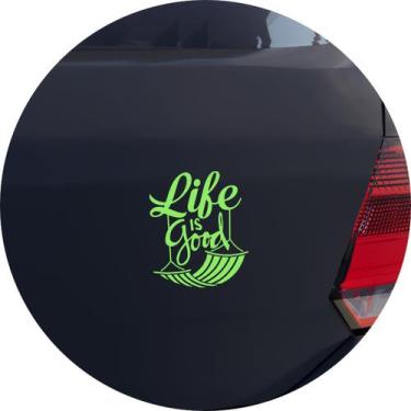 Imagem de Adesivo de Carro Life is Good - A Vida é Boa - Cor Verde Claro - Melho