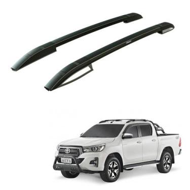 Imagem de Rack Teto Longarina Hilux 2016 2017 2018 Cd Alumínio Preto - Bepo
