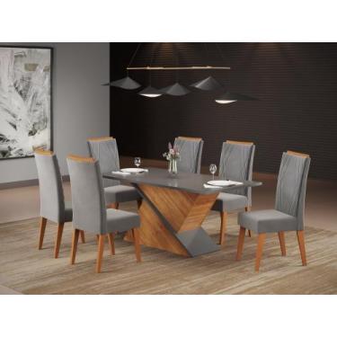 Imagem de Mesa de Jantar Retangular BMW com 6 Cadeiras Madeira Maciça Vegas - Vi