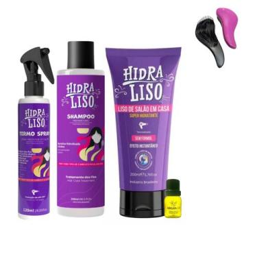 Imagem de Escova Progressiva Hidra Liso 200ml  Shampoo + Termo Spray - Hidraliso