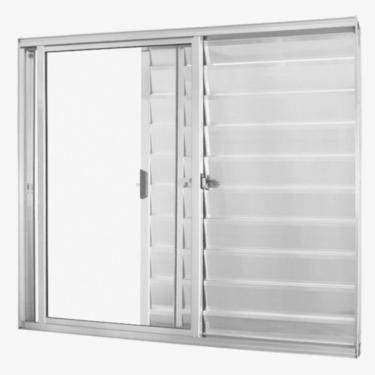 Imagem de Veneziana 3 folhas 1,20x1,50 sem grade no alumínio brilhante