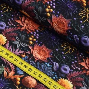 Imagem de Tecido Estampado Para Patchwork - 3D Vibrante 3 D519 (0,50x1,50) - Fab