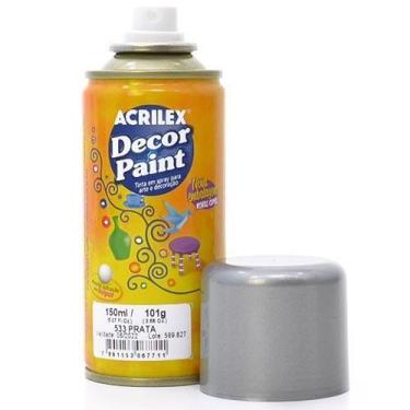 Imagem de Spray Decor Paint Metálico 150ml - Acrilex, Prata