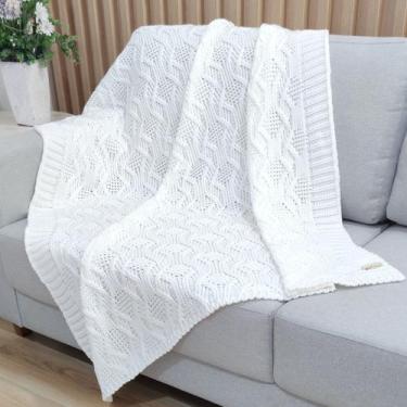 Imagem de Manta Trico Decorativa Sofa 120x150cm Usufruto Tricot cod001, NATURAL