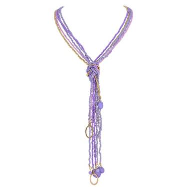 Imagem de COIRIS Colar de miçangas de sementes, vários fios, 10 babadores longos com nó de gravata para mulheres e meninas, Acrílico, Sem Pedra Preciosa