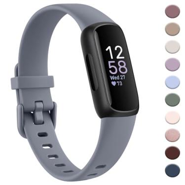 Imagem de AK Pulseira compatível com Fitbit Inspire 3 para mulheres e homens, pulseiras esportivas de substituição ajustáveis para Fitbit Inspire 3 Fitness Tracker (azul cinza)