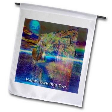 Imagem de 3dRose fl_15253_2" Color of Sundown, Happy Fathers, Bandeira de jardim 3D, 45,72 cm x 68,8 cm