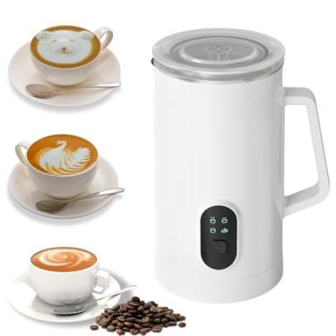 Imagem de Espumador De Leite, Espumador De Leite EléTrico 4 Em 1, MáQuina De Espuma Quente E Fria De 580 Ml, Vaporizador De Leite Em AçO InoxidáVel, Para Latte, Cappuccino, Matcha, 400 W,White