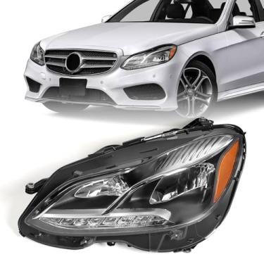 Imagem de Huray Farol de halogênio para Mercedes-Benz E-Class W212 Sedan/Wagon 2014-2016 [tipo halogêneo] farol sem luz de curva substituição para MB2502219 2128202139 lado esquerdo do motorista