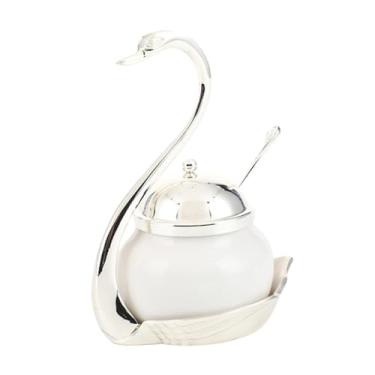 Imagem de Ioensy Pote de açúcar porcelana tempero pote de tempero açucareiro para buffets casamento café bar, Argento