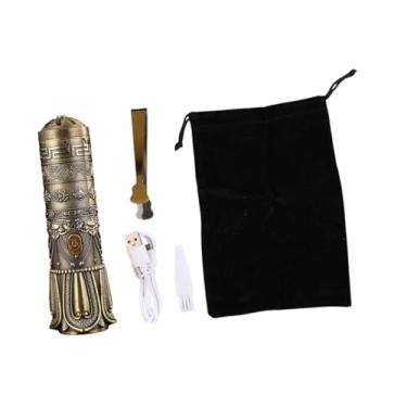 Imagem de Bothyi Queimador de incenso elétrico suporte de incenso queimador portátil incensário eletrônico para mesa, Bronze Verde