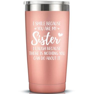 Imagem de Sister Gifts from Sister - Presentes de aniversário para irmã - Presentes de Natal para irmã - Presente de Dia das Mães para irmã - Presentes para irmã mais nova, irmã mais velha, cunhada - Copo para