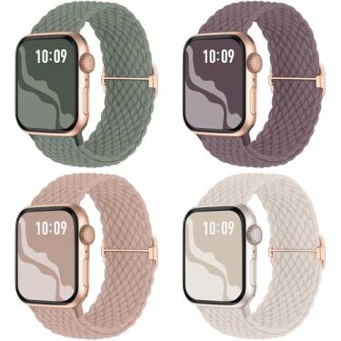 Imagem de Luksinlong Pulseiras para relógio inteligente compatíveis com Apple Watch séries 10, 9, 8, 7, 6, 5, 4, 3, Ultra 2 1 SE - 41 mm, pacote com 10