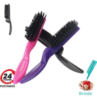 Imagem de Escova Pente 5 Fileiras Cabelo Barba Finalização Cerdas Firmes PBT Cab