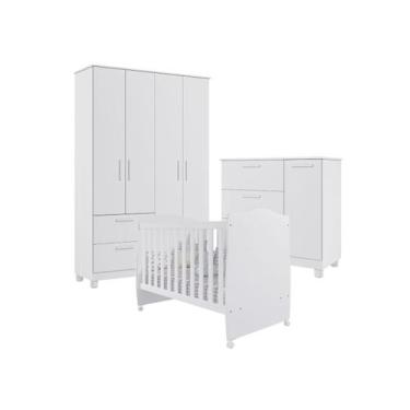 Imagem de Quarto Completo Bebê Jujuba Permobili MDF , Branco