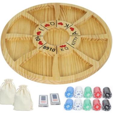 Imagem de Conjunto Michigan Rummy Game Deluxe Jyquorp 50 cm com 200 fichas