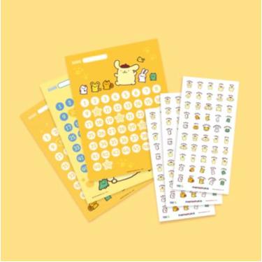 Imagem de Gráfico de recompensas Kitty & Friends' Conjunto de 3 folhas (150 pontos) - com 150 adesivos sortidos - Adoravelmente impresso em inglês e coreano - Item de papelaria educacional oficialmente