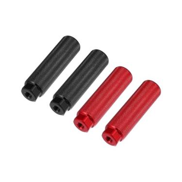 Imagem de REPAIROCK 2 pares 100 x 28 mm universal liga de alumínio eixo traseiro pé pinos apoios para pés para bicicleta BMX MTB ajuste 3/8 polegadas preto vermelho auto peças de reposição