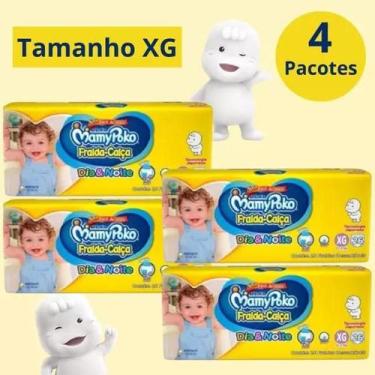 Imagem de Fralda Calça Mamypoko Dia e Noite Amarelo 4 Pacotes Tamanho XG Com 26 