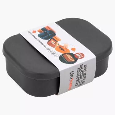 Imagem de MARMITA DE SILICONE COM 4 DIVISORIAS (Cinza)