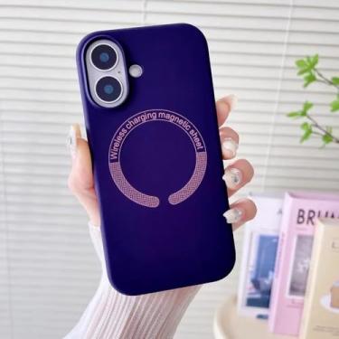 Imagem de Capa magnética de silicone líquido ultrafina cinza titânio para iPhone 16 15 14 13 12 11 Pro Max com carregamento suave, azul marinho, para iPhone 11