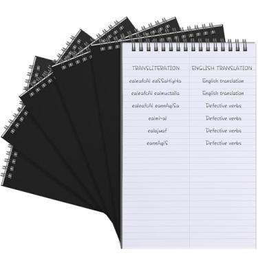 Imagem de Fuyoooo Pacote com 6 livros Steno de 15 cm x 23 cm, bloco de anotações em espiral para anotações, 100 folhas, papel branco sem manchas de tinta, para escola, faculdade, escritório em casa