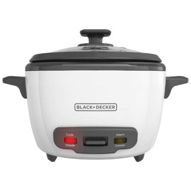 Imagem de Panela de Arroz BLACK+DECKER 14 Xícaras (Cozido) com Cesto a Vapor, Tigela Removível e Antiaderente, Branco. Ideal para Arroz e Grãos.