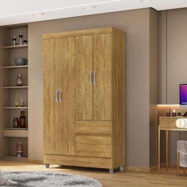 Imagem de Guarda-Roupa Ideal Plus 4 Portas 2 Gavetas Nature - Vila Rica