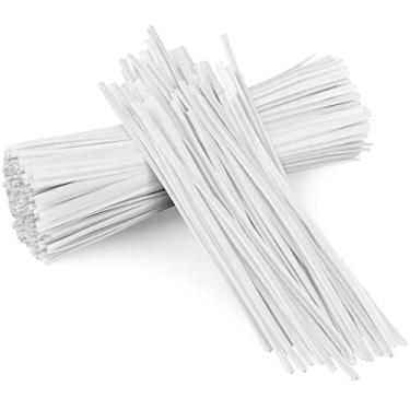 Imagem de Oligei 500 Unidades de Abraçadeiras Pretas, Abraçadeiras Plásticas de 5", Abraçadeiras para Sacolas, Abraçadeiras de Arame, Abraçadeiras de Pão Reutilizáveis para Uso Doméstico E de Escritório(Branco)