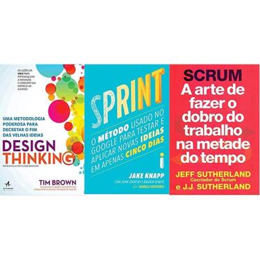 Imagem de Kit 3 Livros + Design Thinking + Sprint + Scrum A Arte Fazer