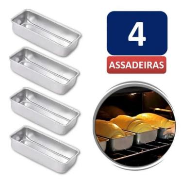 Imagem de Kit Com 4 Formas De Pão N 3 - Bolo Inglês Alumínio If35 Extra Grande -