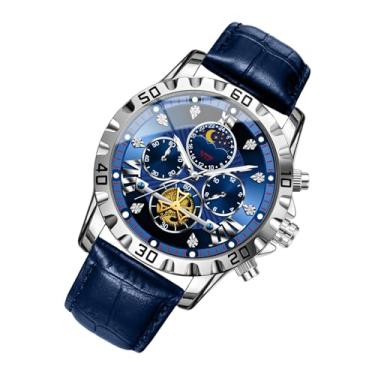 Imagem de Relógios de pulso, relógios para homens - Relógios de pulso de negócios elegantes,Relógio mecânico à prova d'água, cronômetro pessoal multifuncional para desgaste