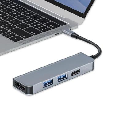 Imagem de Estação de ancoragem tipo C 4 em 1, adaptador tipo C para HDTV, 4K HDTV, PD100W, USB 3.0, USB 2.0, compatível com dispositivos tipo C com modo DP Alt, adaptador multiportas