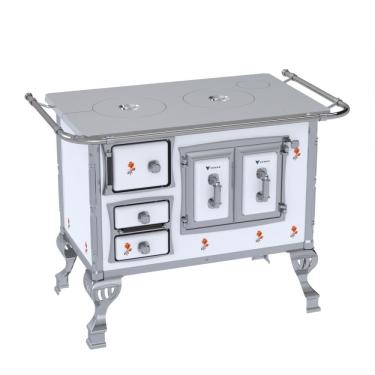 Imagem de Fogao a Lenha N 1 Sec Chapa de Aluminio Branco Flor Sem Tampa