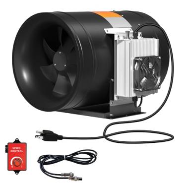 Imagem de FICBXRA Ventilador De Duto Em Linha De 14 Polegadas Com Controlador De Velocidade - Ventilador De Exaustão Com Motor Ec Para Aquecimento, Resfriamento, Intensificador, Tendas De Cultivo, Hidroponia