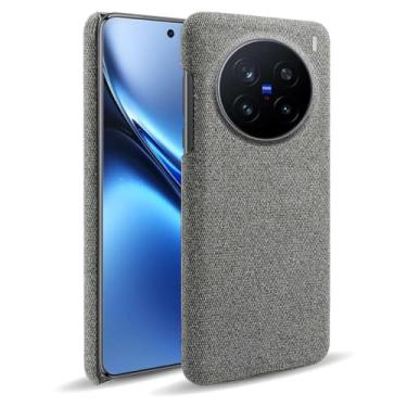 Imagem de Capa para vivo X200 PRO 5G,Capa desenhada em lona,Case Protetora Ultrafina com Empunhadura Macia,Design em Tecido Antichoque e Antiarranhões-Gray