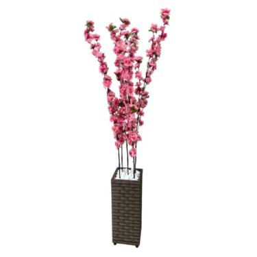 Imagem de Planta Artificial Realista Cerejeira Rosa Bebe Com Vaso Decorativo Grande Enfeite Sala