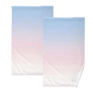 Imagem de Blushing Horizon Blend-47 toalhas de banho de algodão 2 peças, toalhas de mão pequenas, toalhas de banho absorventes, toalhas de banho de secagem rápida, toalhas decorativas para banheiro, cozinha