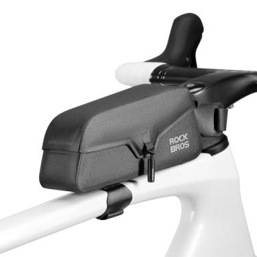 Imagem de ROCKBROS Bolsa para quadro de bicicleta com tubo de aba magnética à prova d'água, bolsa de armazenamento de ferramentas de ciclismo para bicicleta de estrada MTB
