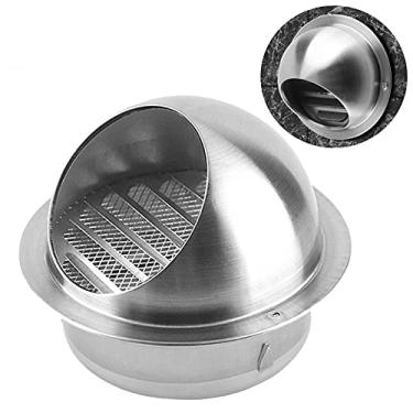 Imagem de Aberturas de ar de aço inoxidável, grade de exaustão redonda, exaustor externo de nariz de touro, exaustor de ventilação de 15 ~ 11,8 polegadas com tela de tela, para cozinha, quarto, banheiro, etc