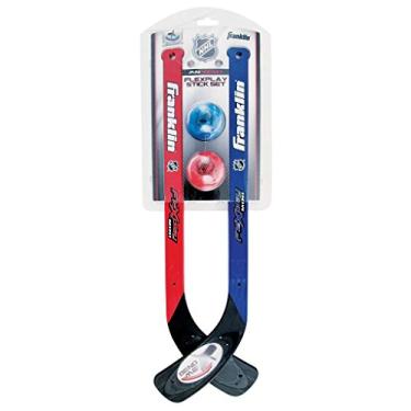Imagem de Franklin Sports Conjunto de bola e bastão flexível de hóquei - Jogue hóquei no joelho a qualquer hora, em qualquer lugar - Jogo de hóquei infantil - NHL - Inclui 2 minicaros e 2 bolas de espuma