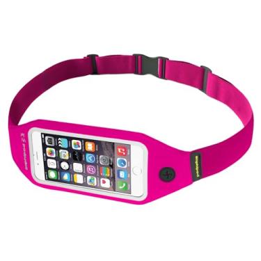 Imagem de Amphipod Bolsa SmartView, tela sensível ao toque, compatível com celular, armazenamento para corrida, corrida e caminhada, homens e mulheres, rosa, 8" x 3.5", Mochila Smartview
