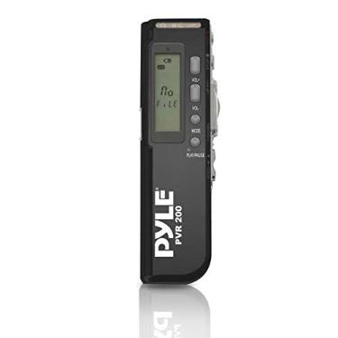 Imagem de Dispositivo de sistema de gravação de voz digital – Gravador de áudio ativado por voz com 4 GB de memória flash integrada, alto-falante, microfone e fone de ouvido para palestras, aula ou reunião – Pyle PVR200