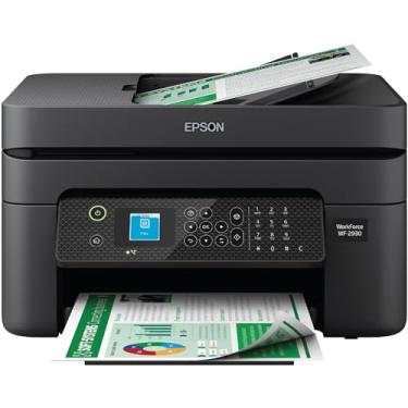 Imagem de Epson Impressora multifuncional sem fio Workforce WF-2930 com digitalização, cópia, fax, alimentador automático de documentos, impressão frente e verso automático e tela colorida de 1,4 polegadas,